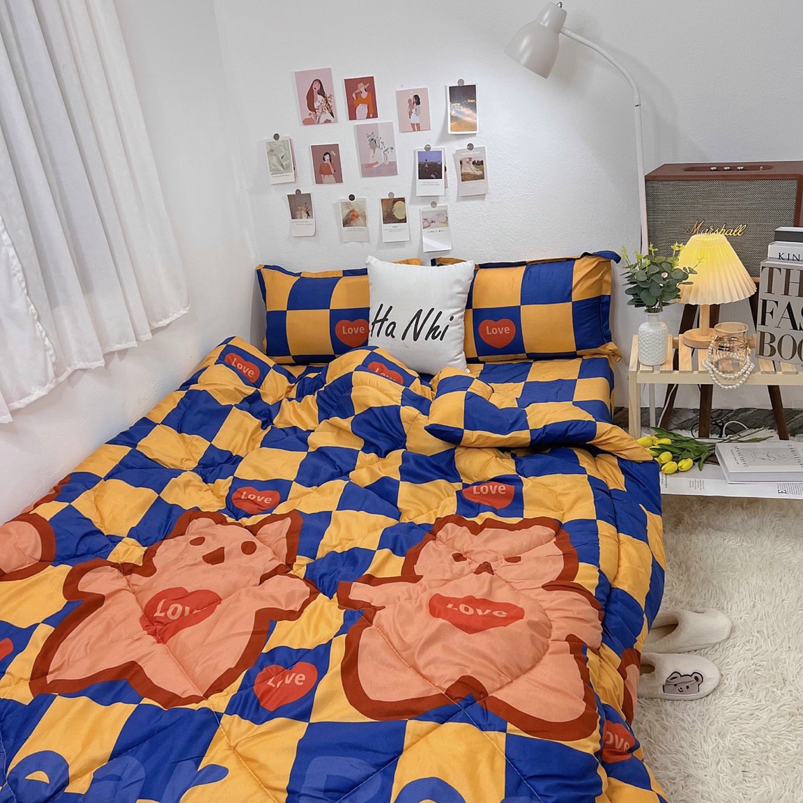Trọn bộ 5 món chăn phao ga gối giá rẻ, chăn ga gối, ga giường, chăn chần gòn, drap giường, chăn phao siêu nhẹ cotton poly đủ kích thước m2/m4/m6/m8/2m2