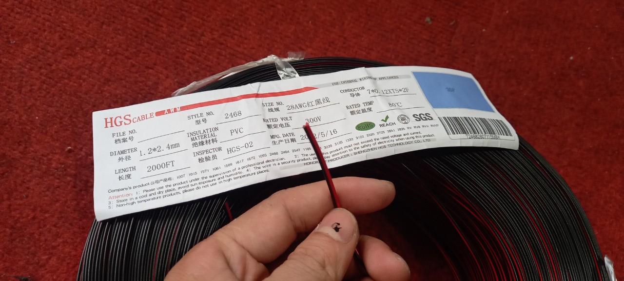 Dây điện đôi nối mạch 24AWG (0,5mm) 28AWG (0,3mm)