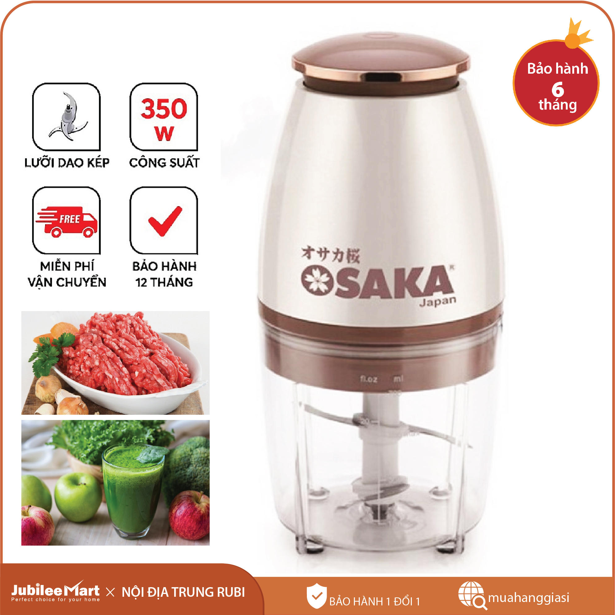Máy xay sinh tố đa năng osaka nhật bản xay thịt - xay đá - hoa quả siêu nhanh, máy xay sinh tố chế biến xay nhuyễn mọi thứ thật dễ dàng -máy xay đa năng osaka nhật bản