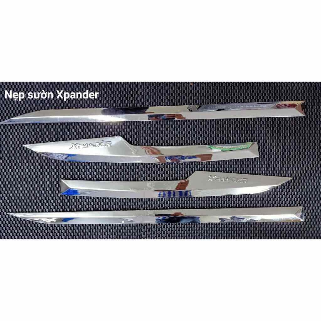 Bộ nẹp sườn xe xpander 2018-2019-2020-2021 mạ crom, bộ ốp thân xe mạ crom cao cấp