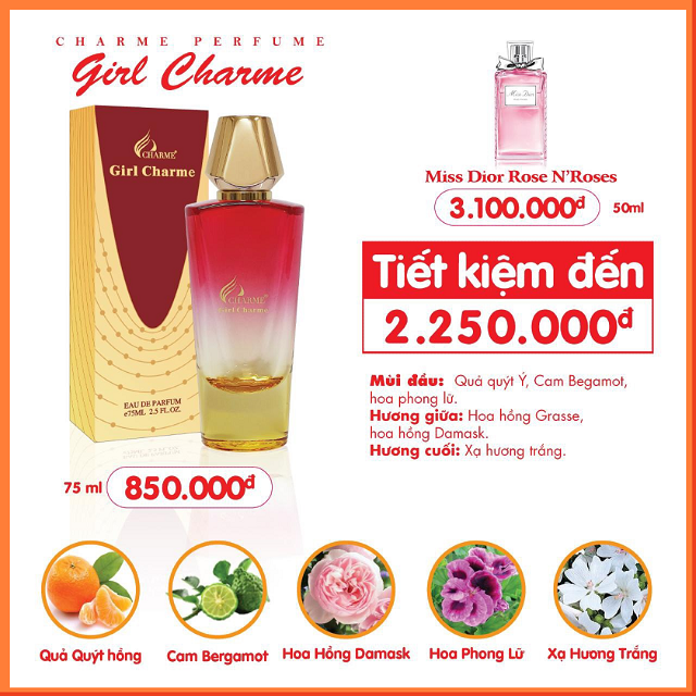 Nước hoa nữ girl cha.me - sang trọng nhẹ nhàng đầy gợi cảm