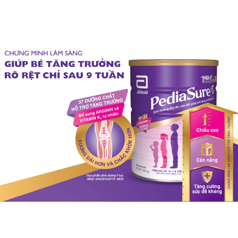 Sữa bột Abbott PediaSure  850gr