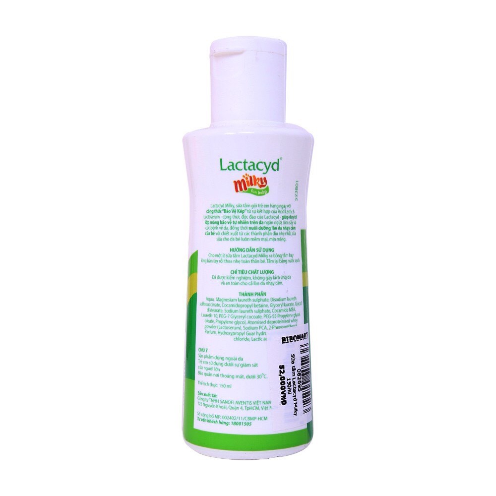 [HCM]Sữa Tắm Gội Trẻ Em Lactacyd Milky 250ml