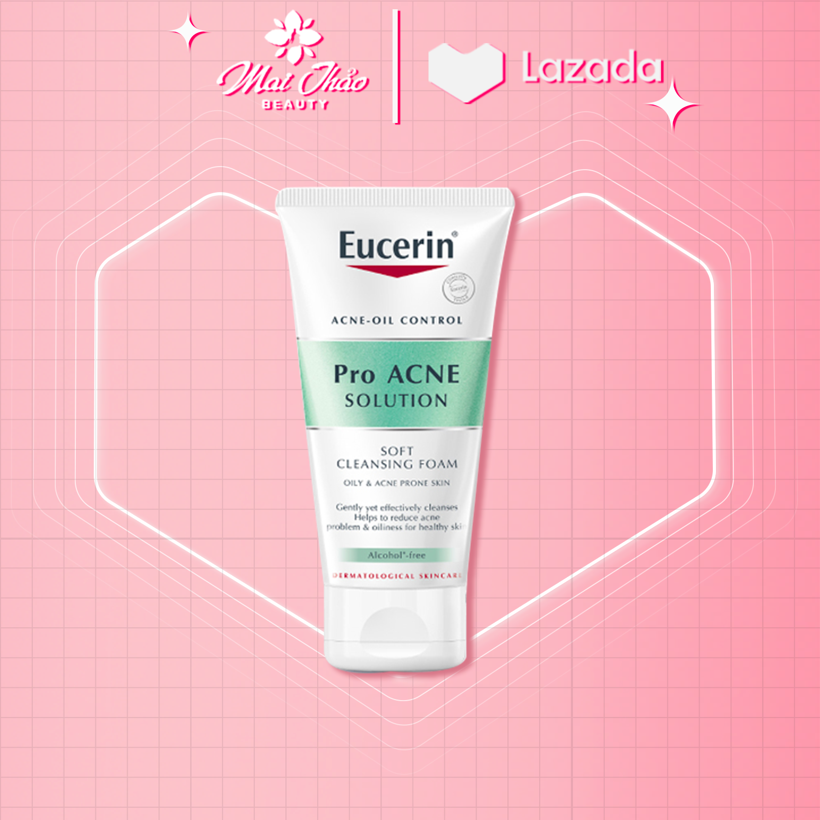 Sữa rửa mặt cho da mụn eucerin pro acne cleansing foam 50g