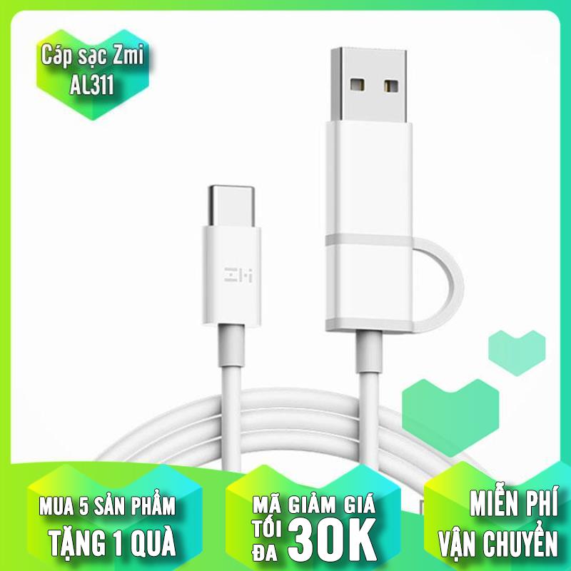 Cáp zmi 2 trong 1, type-c to type-c & usb-a , al311
