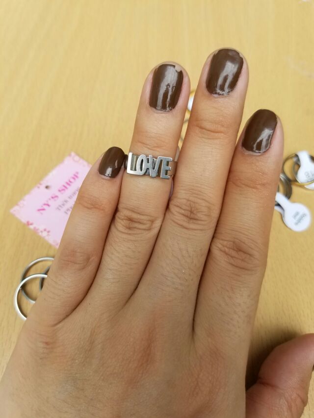 [HCM]NHẪN CHỮ LOVE INOX 100% (Sz17)
