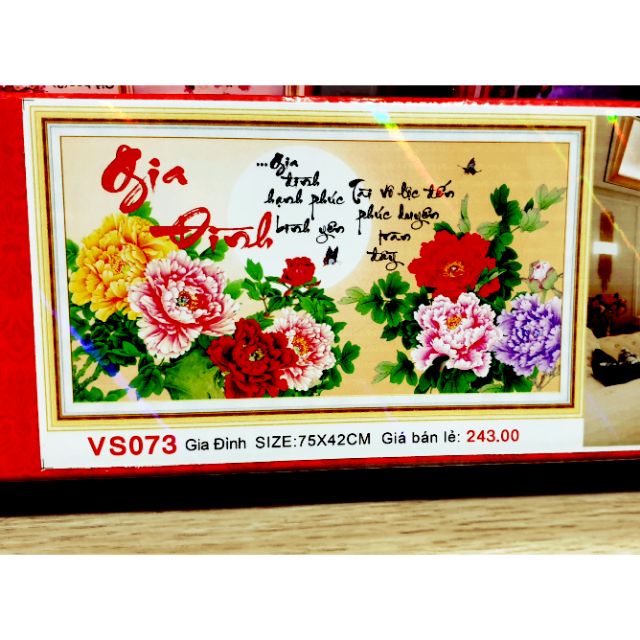 Tranh Đính Đá ABC cao cấp Gia Đình VS073 Kích thước: 75x42cm