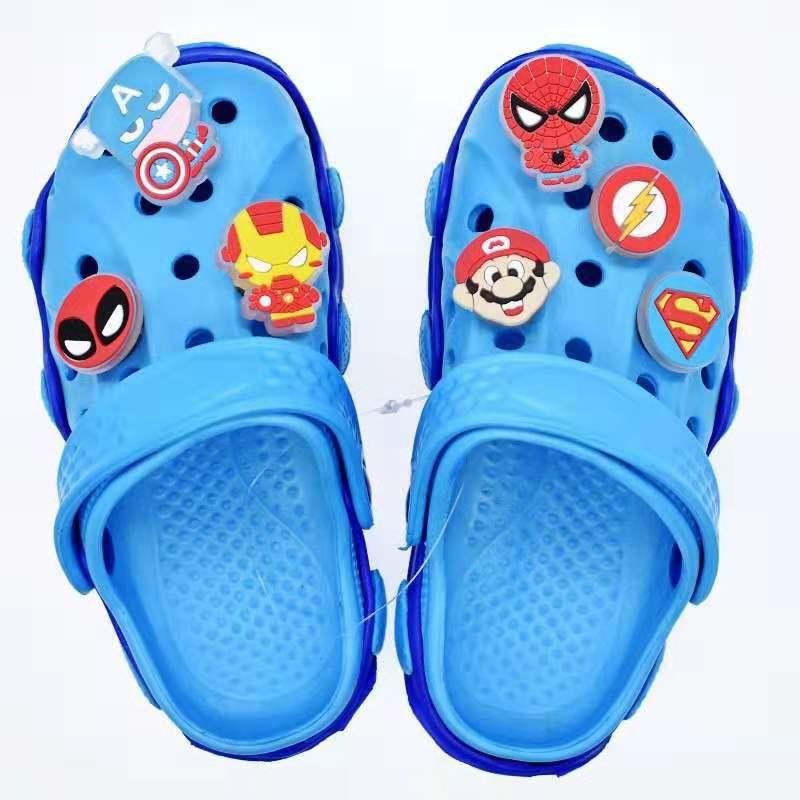 Combo 10 nút sticker 3D, 4D lò xo và đèn LED gắn dép sục (nhiều kiểu hình)