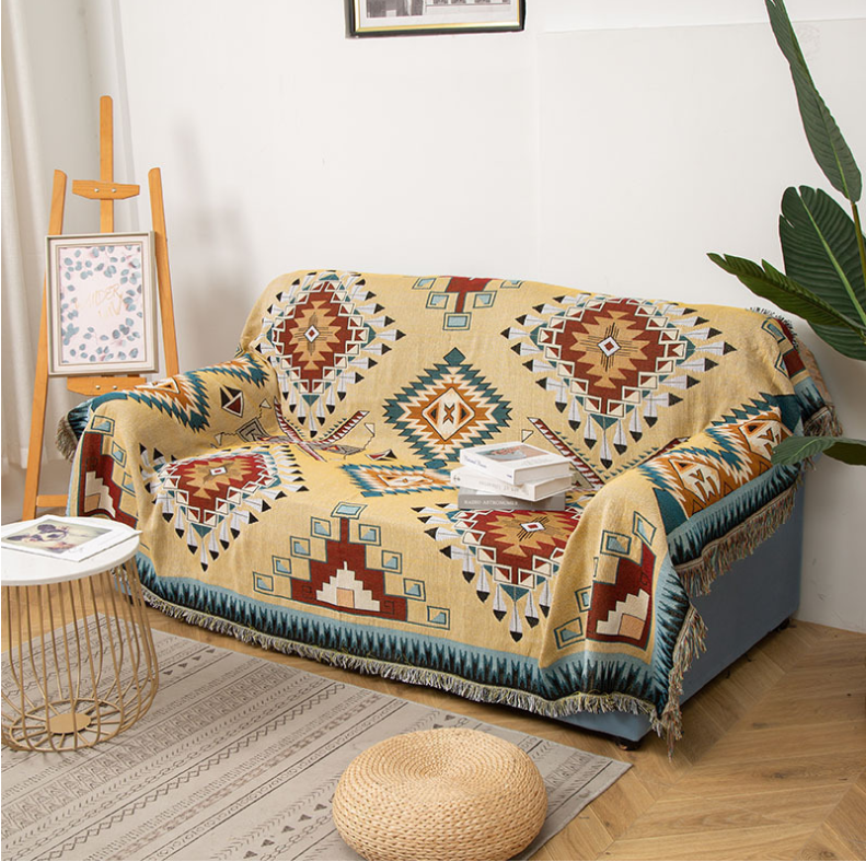 [HCM]THẢM TRẢI SOFA THẢM TRẢI SÀN KHĂN PHỦ SOFA VINTAGE VÀNG