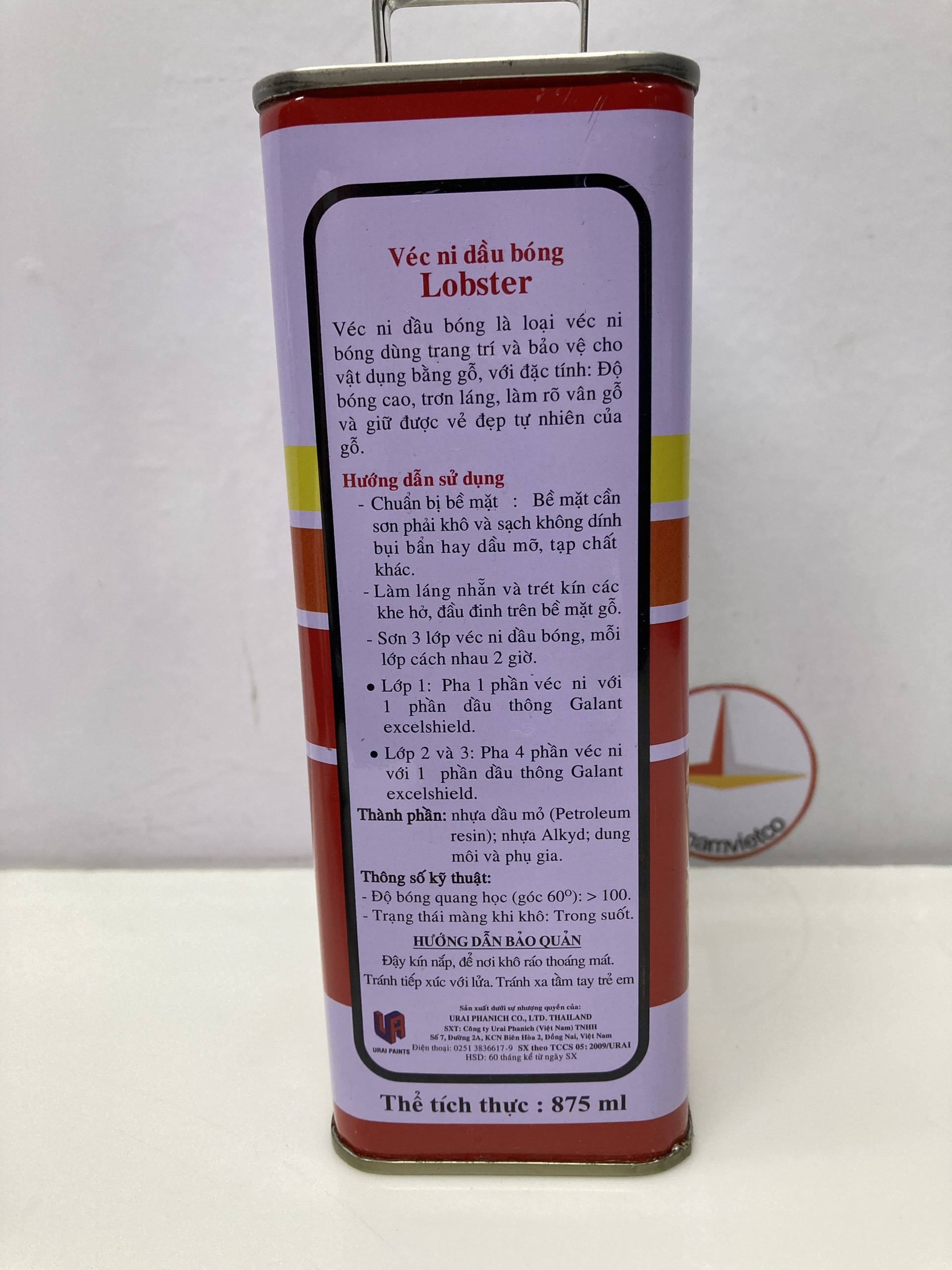Sơn gỗ, sơn Véc Ni Lobster bảo vệ bề mặt gỗ 875ML