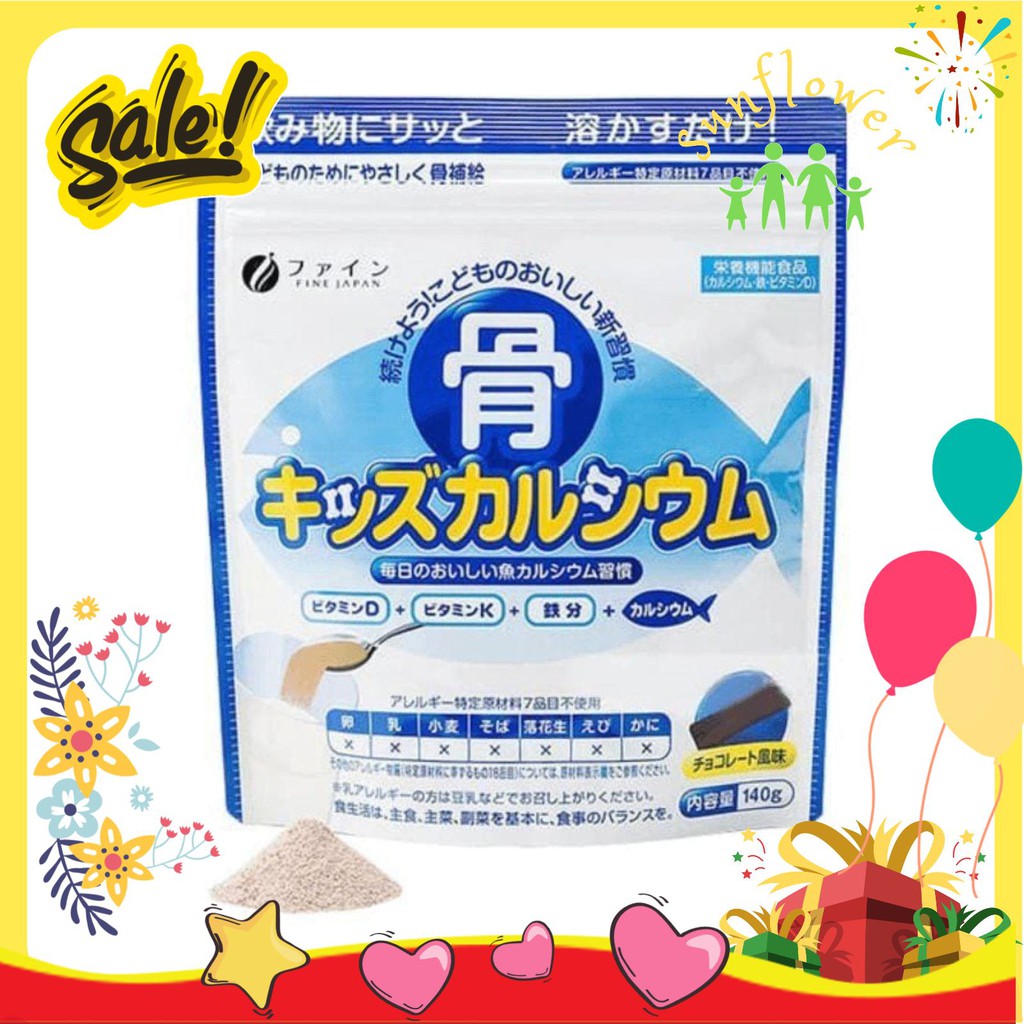Bột canxi cá tuyết vị socola Fine Bones 140g Nhật Bản