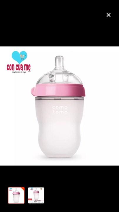 Bình sữa comotomo 250ml/150ml siêu mềm- tặng núm ti thay thế cho bình