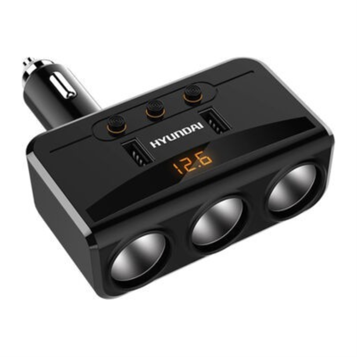 Bộ chia tẩu sạc xe hơi hyundai hy29 - 3 tẩu - 2 cổng usb