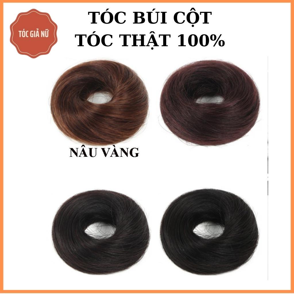 Búi tóc giả cột rối mini - dệt tóc thật 100%- Búi mini tóc thật.