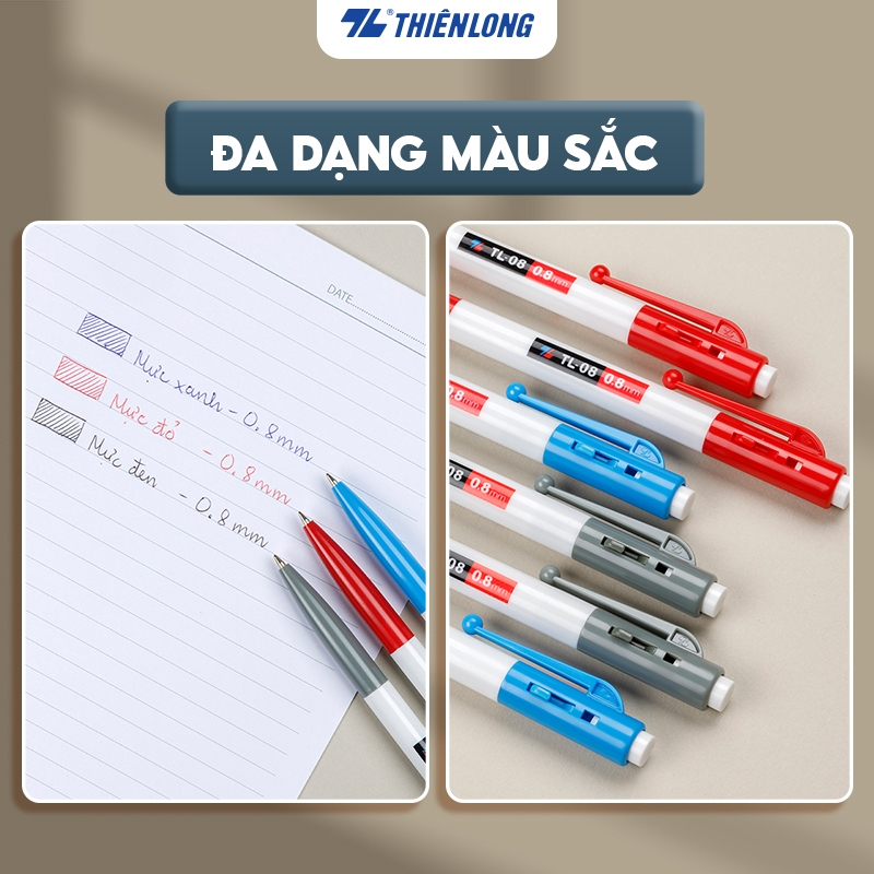 (Hộp 20 Cây) Bút Bi Thiên Long TL-08 Ngòi 0.8mm