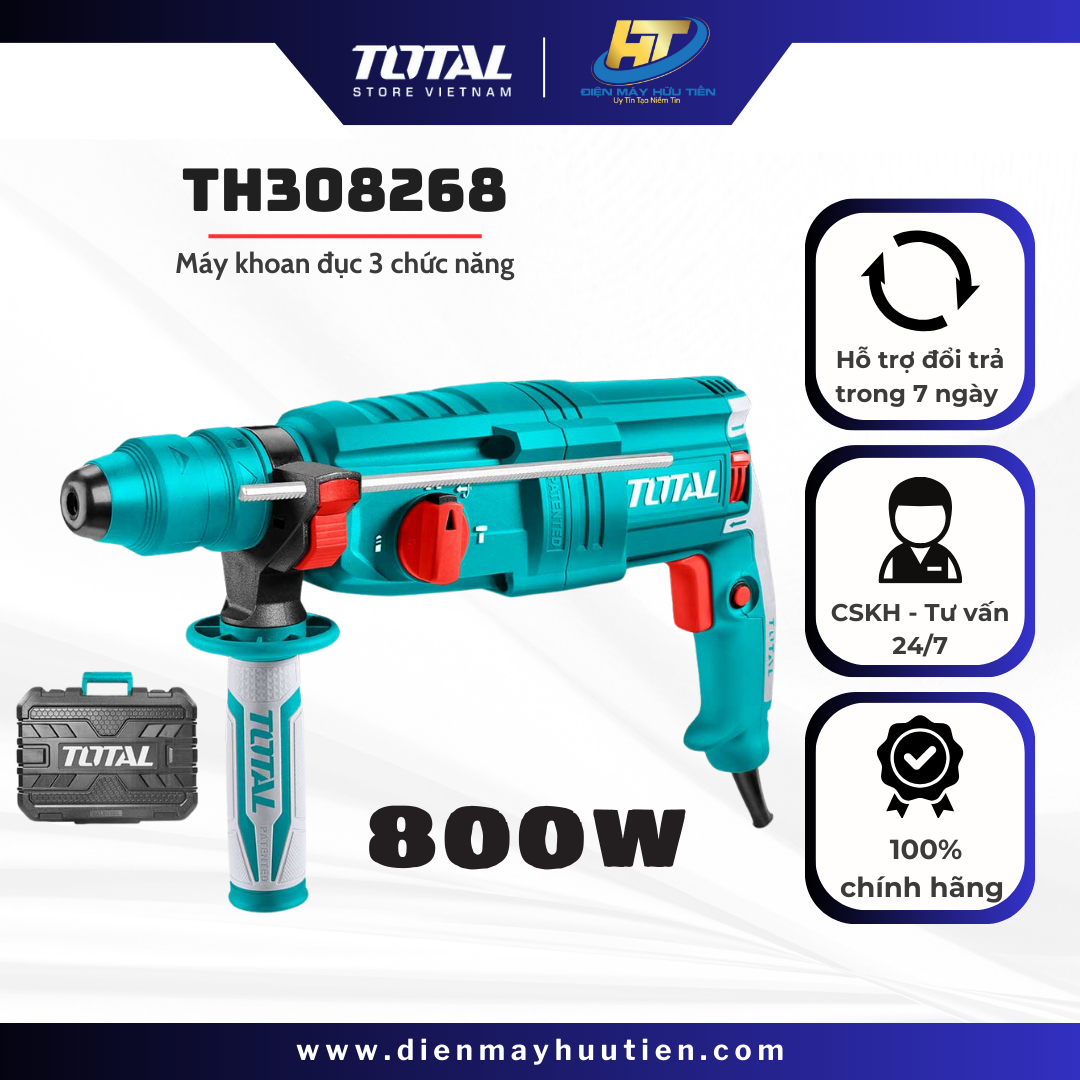 Máy khoan 3 chức năng 800W TOTAL
