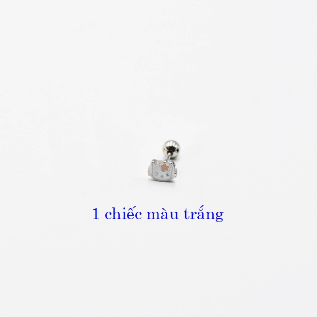Bông tai titan không gỉ mặt mèo Kitty dễ thương nhỏ 6 mm (giá 1 chiếc)