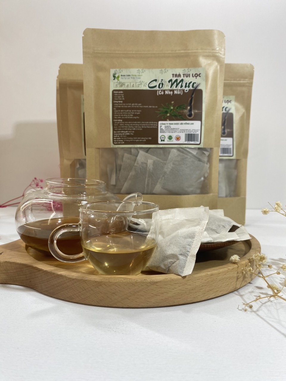 Trà Cỏ Mực Túi Lọc bịch zip 90g - Giúp Bổ thận mát gan, ổn định huyết áp, lợi tim mạch, hỗ trợ điều trị rụng tóc, diệt khuẩn, tiêu viêm, ức chế ung thư, ...