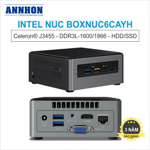 Máy tính mini Intel NUC 6 Celeron J3455 BOXNUC6CAYH(ĐA PHƯƠNG TIỆN TẤT CẢ TRONG 1)