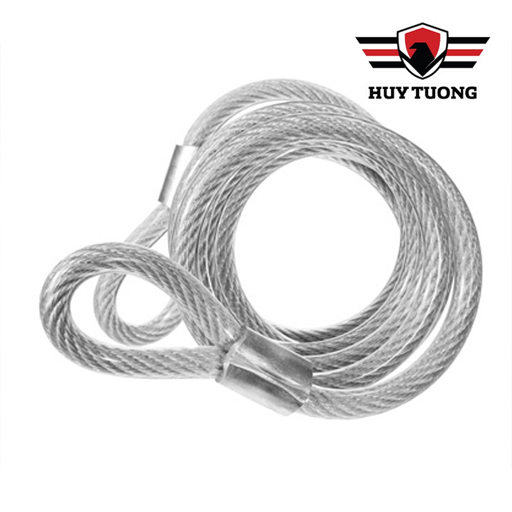 Dây cáp bọc nhựa phi 10mm khóa xe máy xe đạp, khóa cổng, khóa cửa nhà cực kì chắc chắn - Huy Tưởng