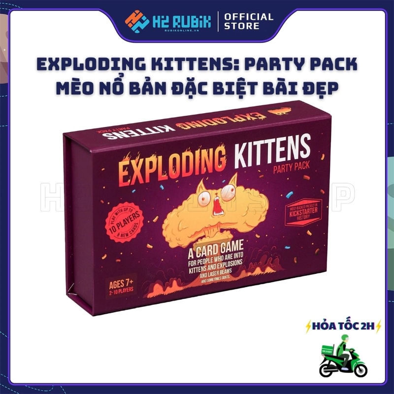 Mèo Nổ Bản Đặc Biệt Party Pack Board Game Exploding Kittens Bài Đẹp Tiếng Anh US
