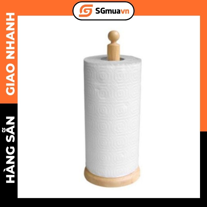 Cọc gỗ cắm cuộn khăn lau bếp tiện dụng