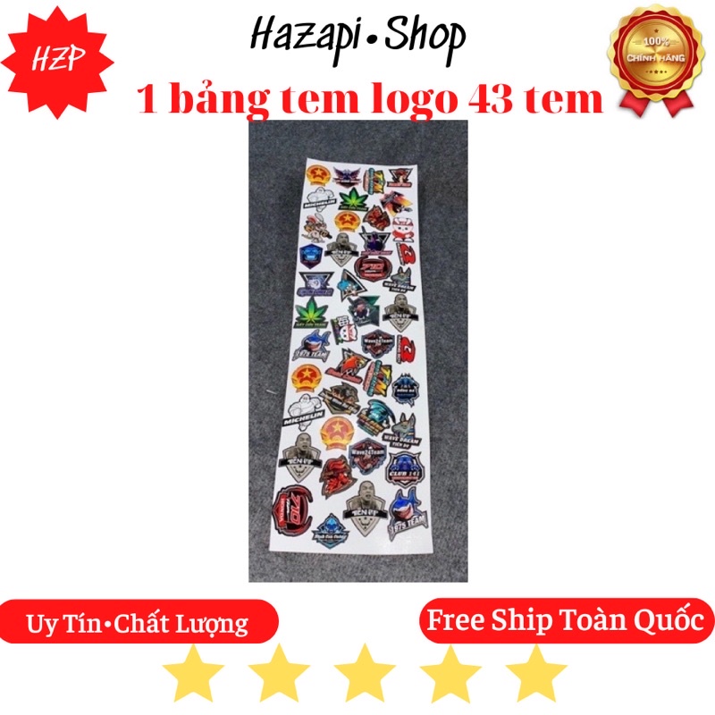 1 bảng 43 tem logo clup siêu hot