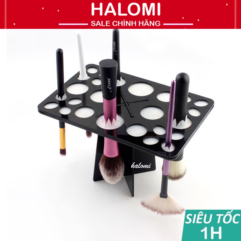 Giá phơi cọ trang điểm Halomi Makeup Brushes hình chữ nhật 26 ô Halomi