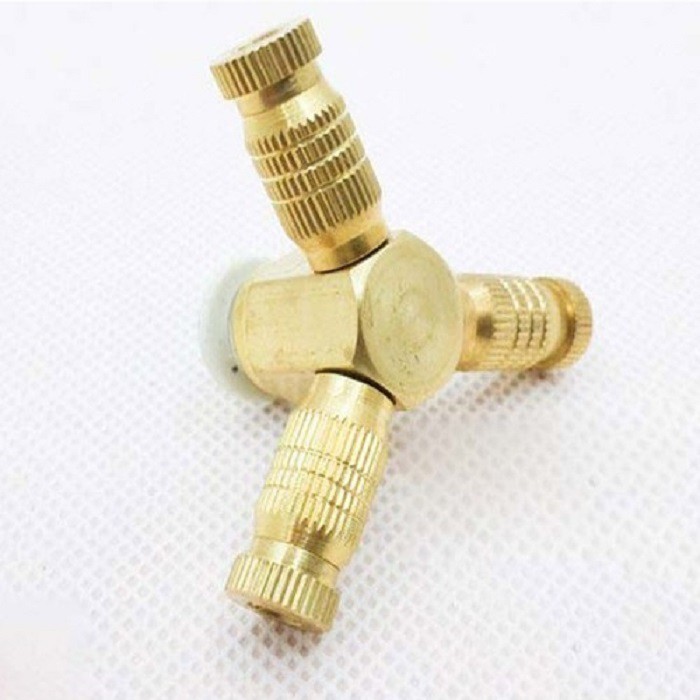 Bộ Béc phun sương bằng đồng 3 hướng 8ly - 8mm (đế kèm đầu béc)
