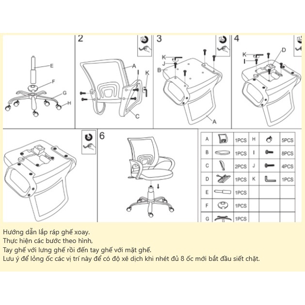 Ghế xoay văn phòng, ghế văn phòng AD010