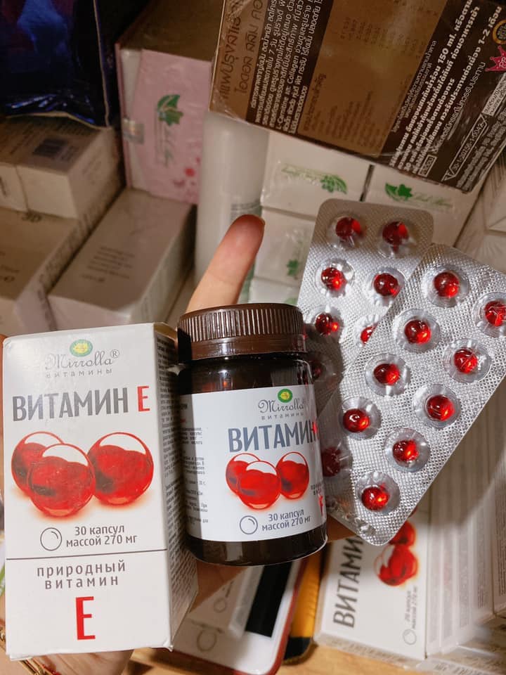 [CHÍNH HÃNG] VITAMIN E đỏ lọ 30v Nga MIROLA (MIRROLLA) 270mg