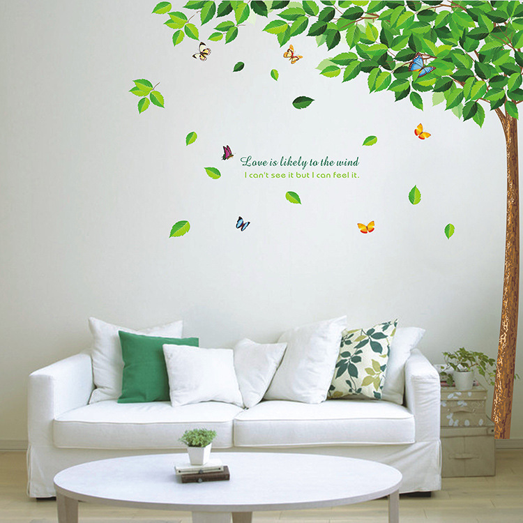 Decal dán tường cây xanh mát Sticker Tranh Dán Tường- HPMLA6026