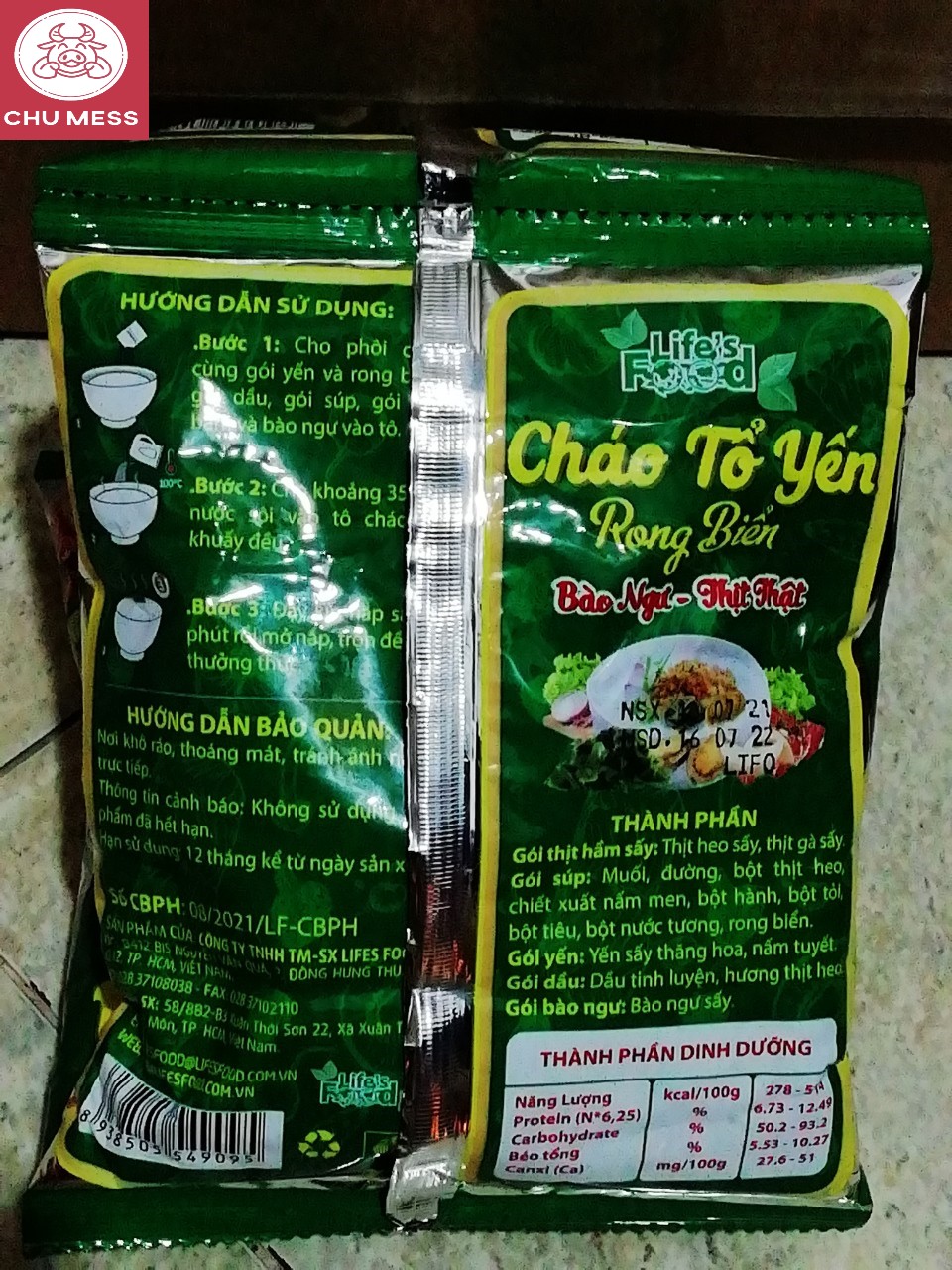 Combo 10 gói Cháo Tổ Yến Bào Ngư (55g/gói)