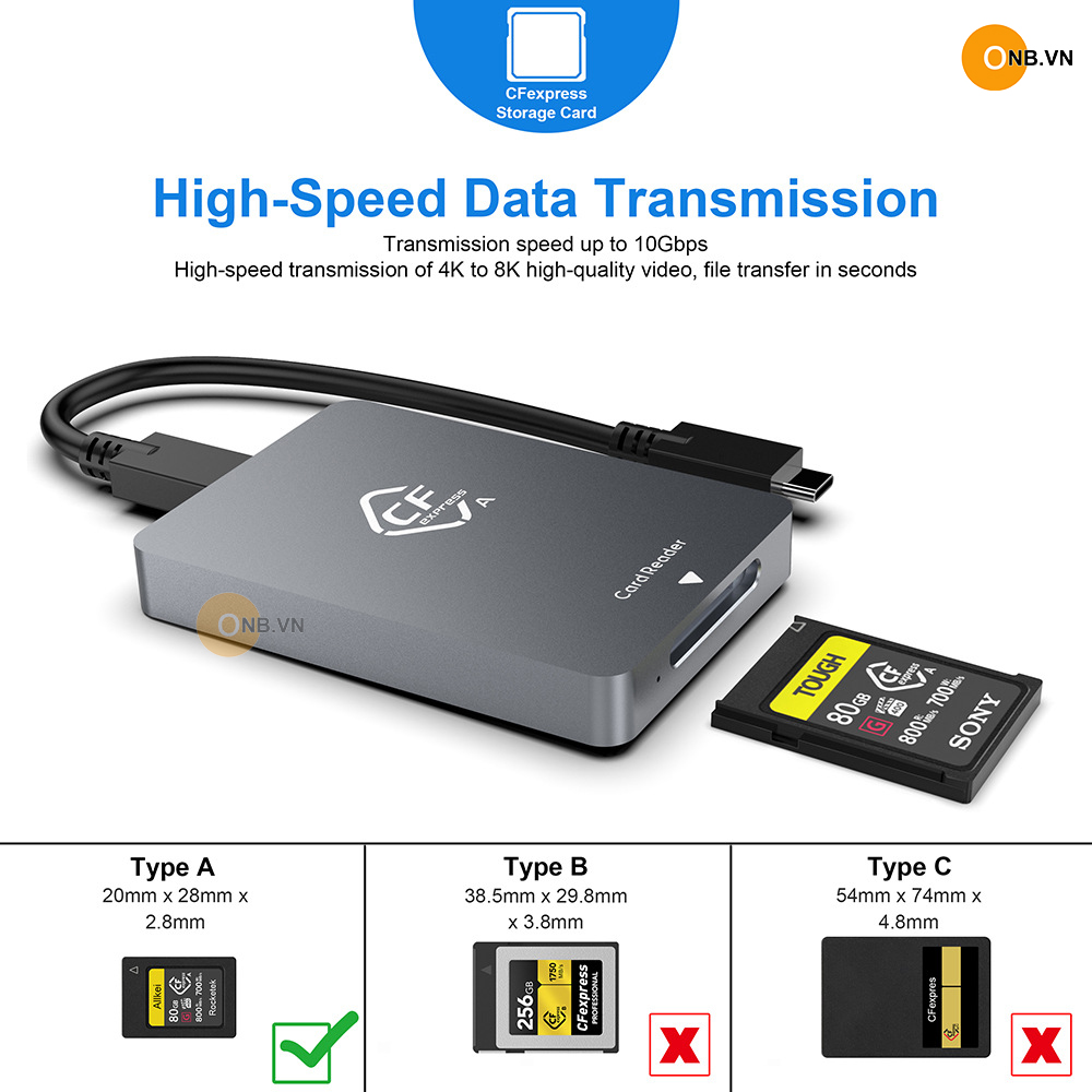 CFexpress Type A Đầu Đọc Thẻ nhớ Type A chuẩn USB 3.1 - Type C