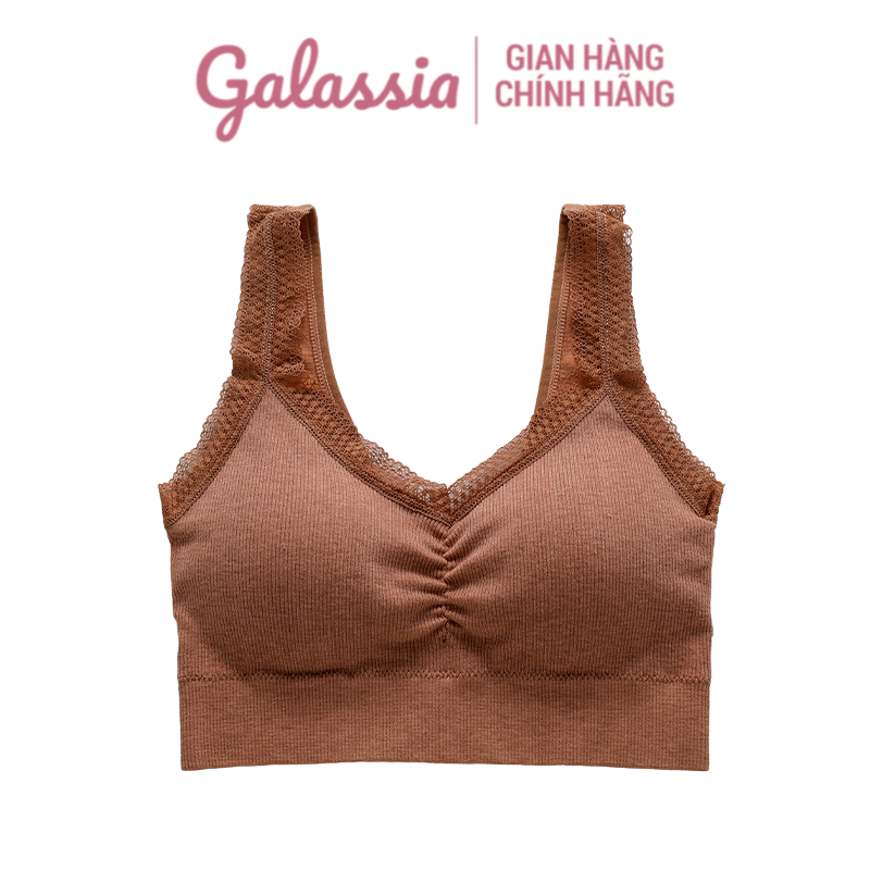 Áo bra tập Gym Yoga thể thao, áo croptop sẵn đệm ngực GALASSIA