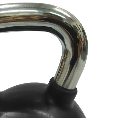Procare 10kg Black Rubber Kettlebell with Chrome Handle