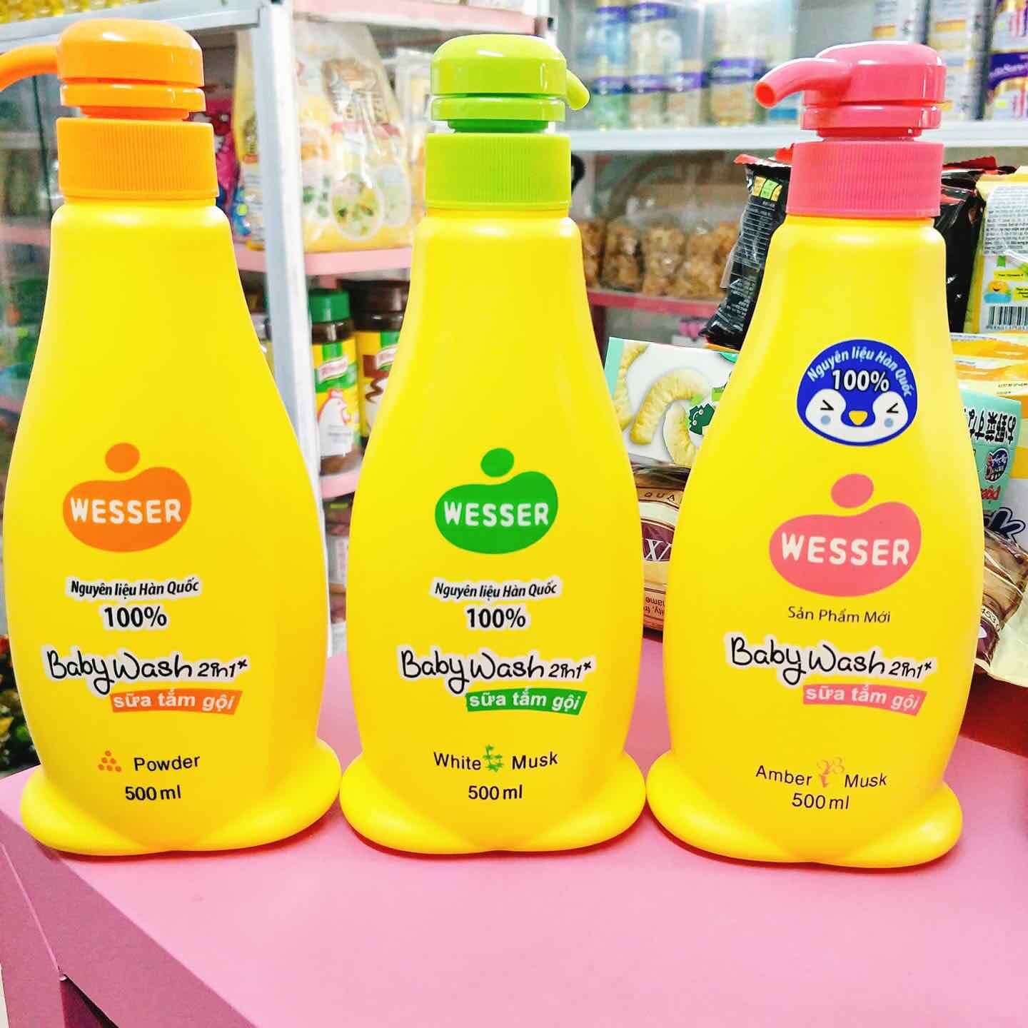 Sữa tắm gội em bé Wesser 2 in 1 ( 100ml-200ml-500ml)