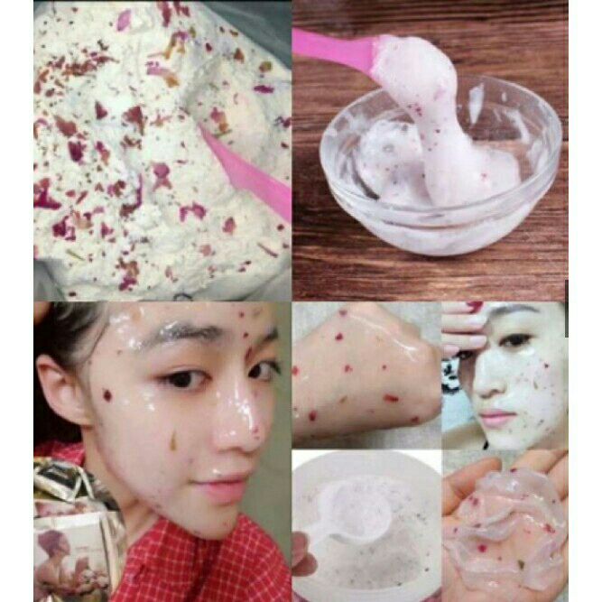 Bột đắp mặt nạ collagen hoa hồng dưỡng trắng