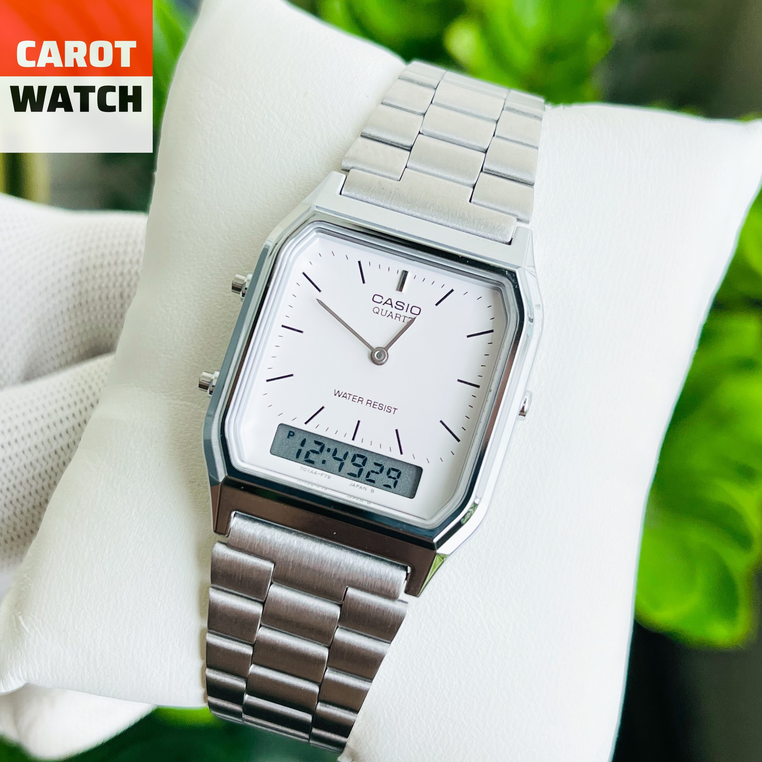 ĐỒNG HỒ CASIO AQ 230A 7A MẶT TRẮNG VINTAGE