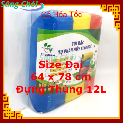 [Giao Màu Ngẫu Nhiên]1kg túi đựng rác tự phân hủy sinh học size trung ...