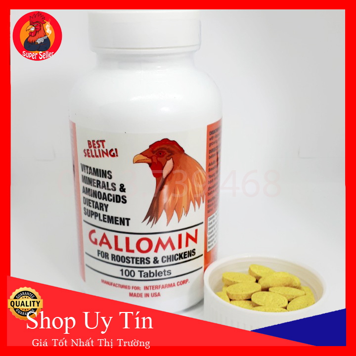 Gallomin Chiếc Lẻ 50 Viên Dinh Dưỡng  Nuôi Gà Đá Cao Cấp