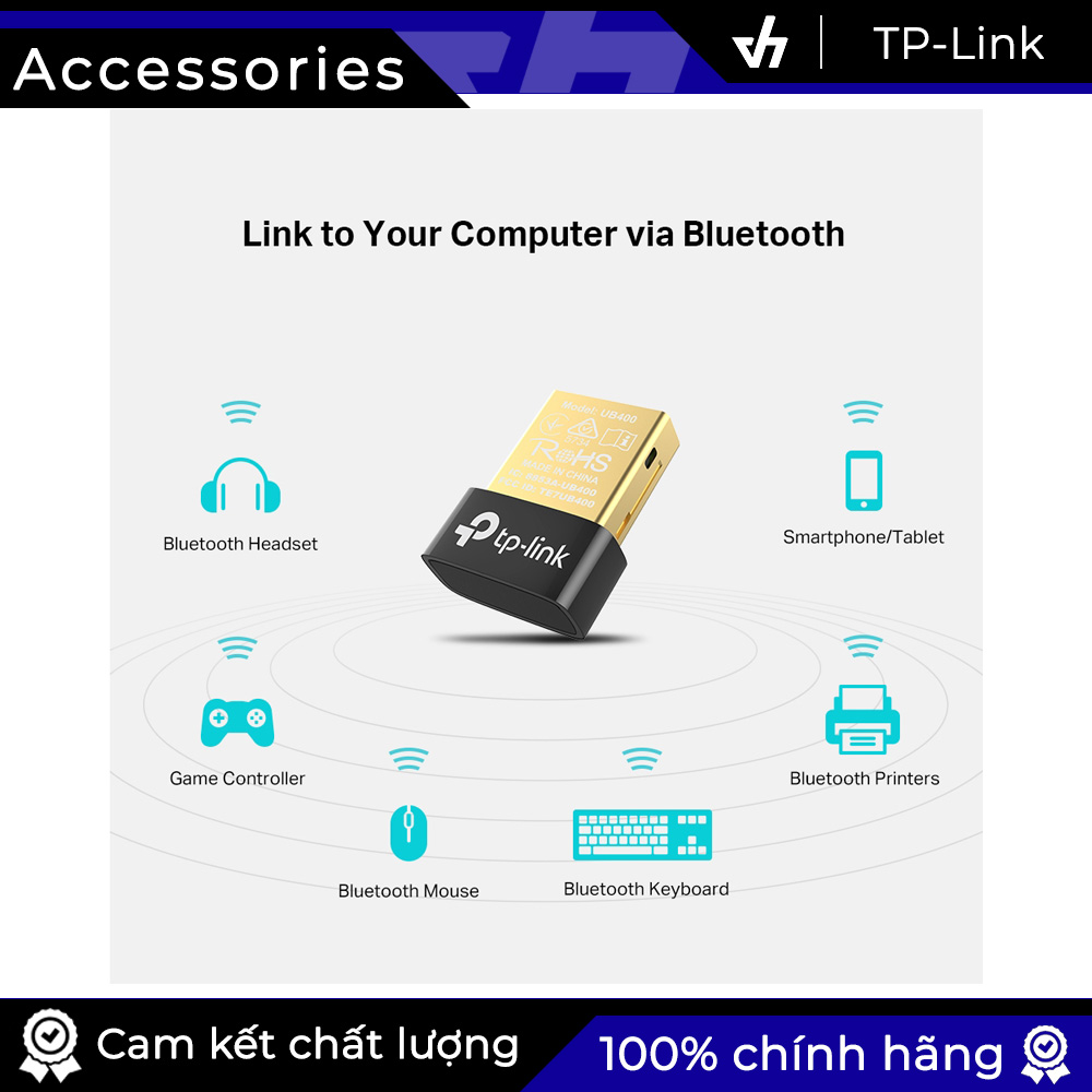 USB Bluetooth 4.0 TP-Link UB400 dùng cho máy tính (Đen)