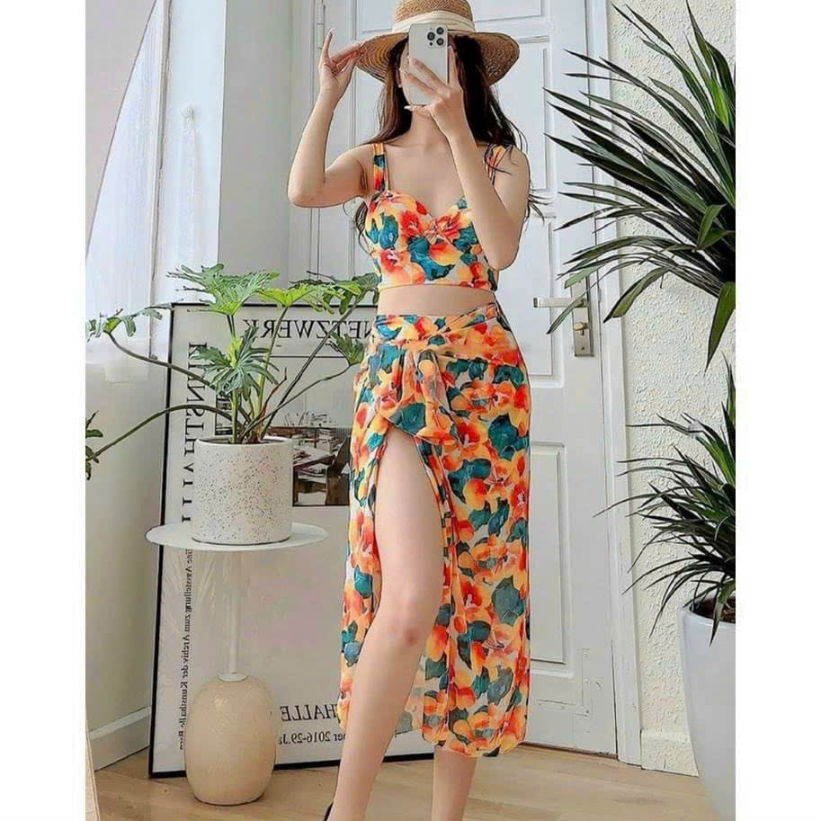 [MẪU MỚI] Set bikini đi biển đồ bơi đi biển 3 món thời trang