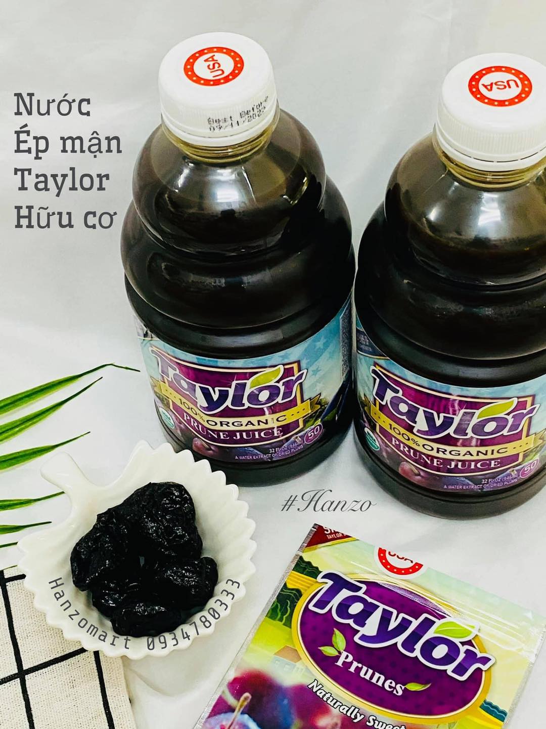 Nước ép mận hữu cơ- Nước ép mận thiên nhiên Taylor cho bé ăn dặm và gia đình 946ml