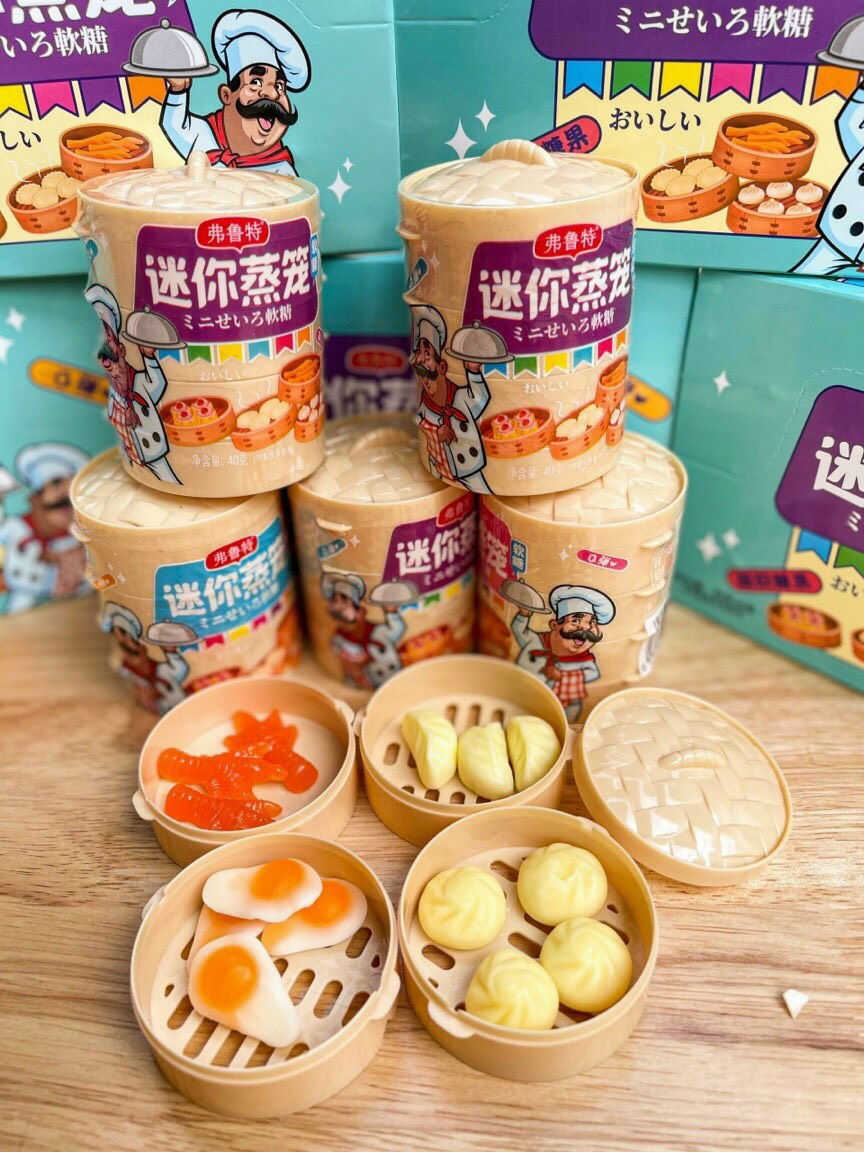 [Lẻ 1 Xửng] Kẹo dẻo xửng Dimsum Mini siêu hot hit 3 ngăn
