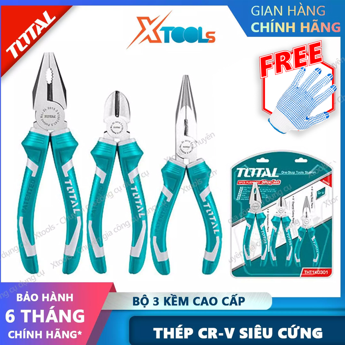 Set of 3 multi-purpose pliers insulated total nippers cutting nippers electric tooth nippers pointed toe CRV steel ultra hard durable cutting forceps plucking electrical wire cable zinc [XTools] [xsafe]