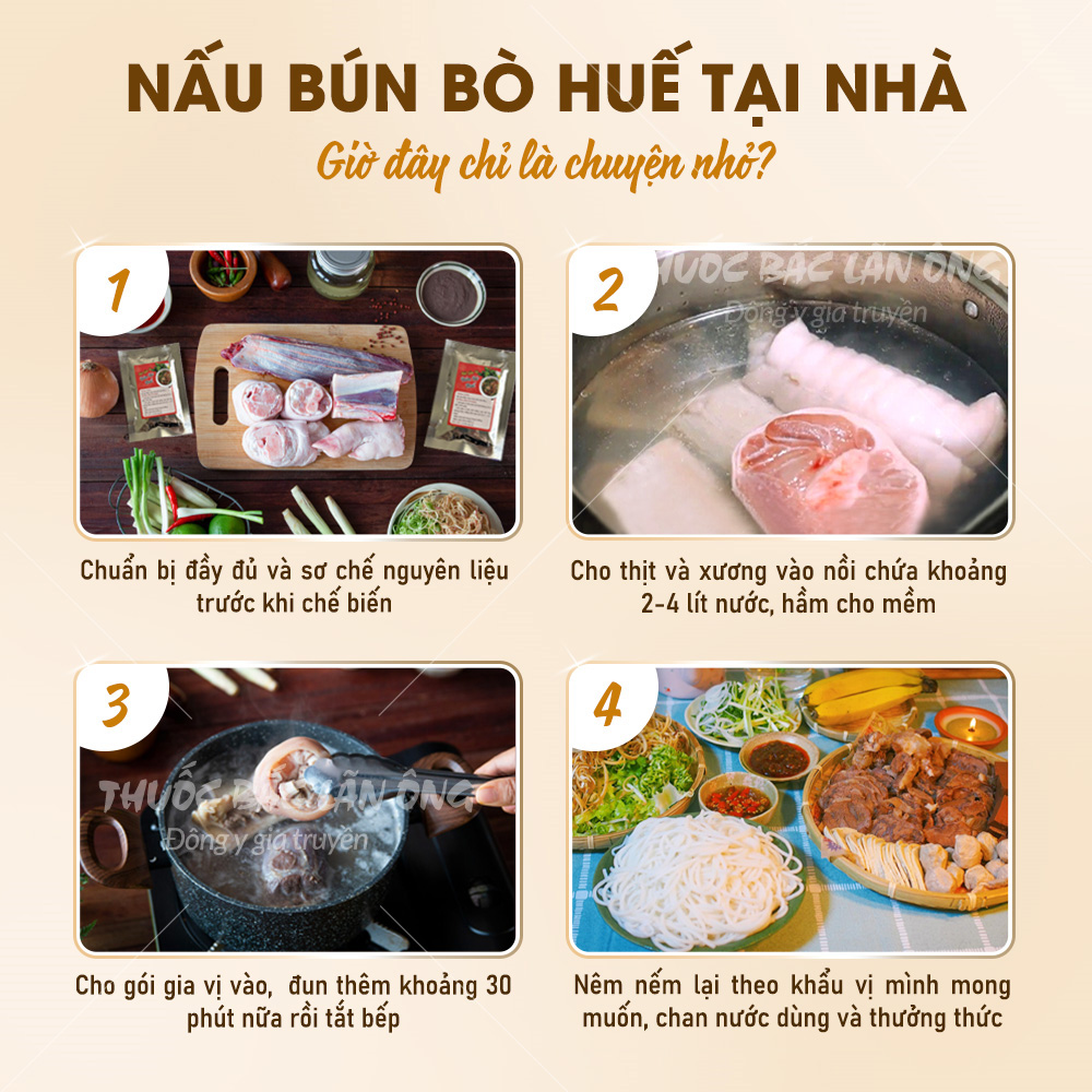 Bột gia vị nấu bún bò Huế (Nguyên liệu nấu bún bò Huế)