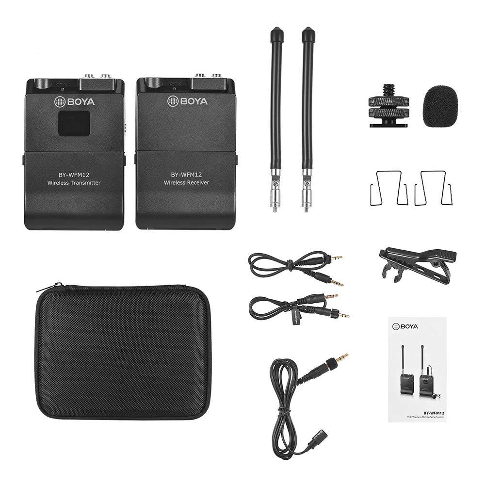 Boya BY-WFM12 - Micro không dây VHF cho máy ảnh, máy quay và điện thoại - Hàng chính hãng