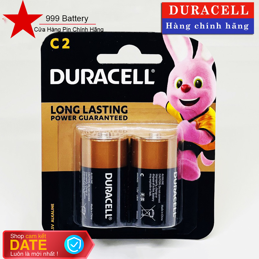 1 vỉ pin trung c 1.5v alkaline duracell mn1400 lr14 c2 - vỉ 2 viên