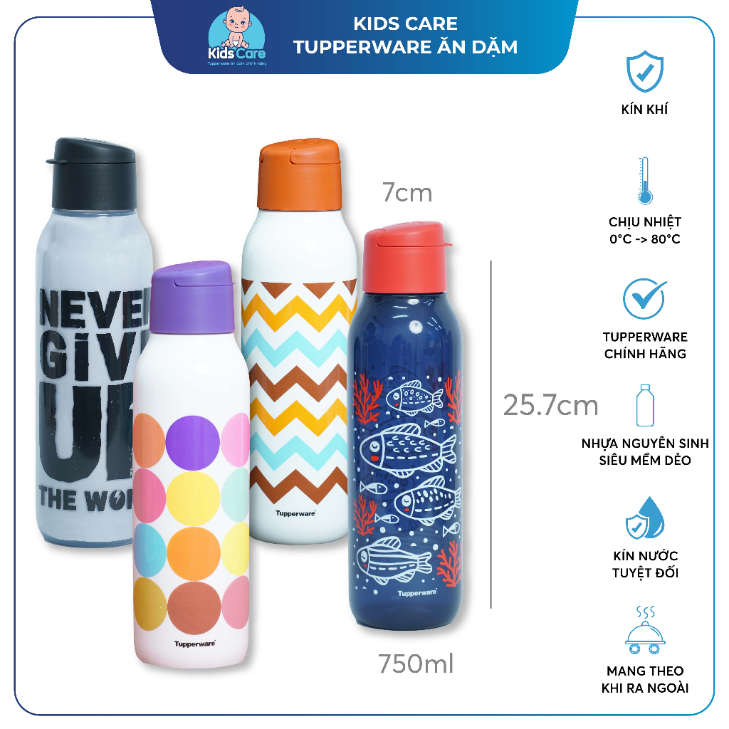 Bình Nước Tupperware Eco Bottle Fancy 750ml